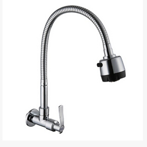 In wall mounted brass cold water kitchen faucet. fold expansion. DIY kitchen sink tap.Multifunction shower Washing machine taps