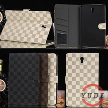 For galaxy tab s 8.4 business style Plaid Leather Case for Samsung Galaxy Tab S 8.4 T700 T701 T705 with Card Holders Tablet YD