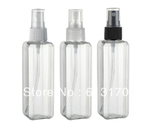 100ml plastic spray bottle Transparent square pet perfume bottle wholesale/retail free shipping