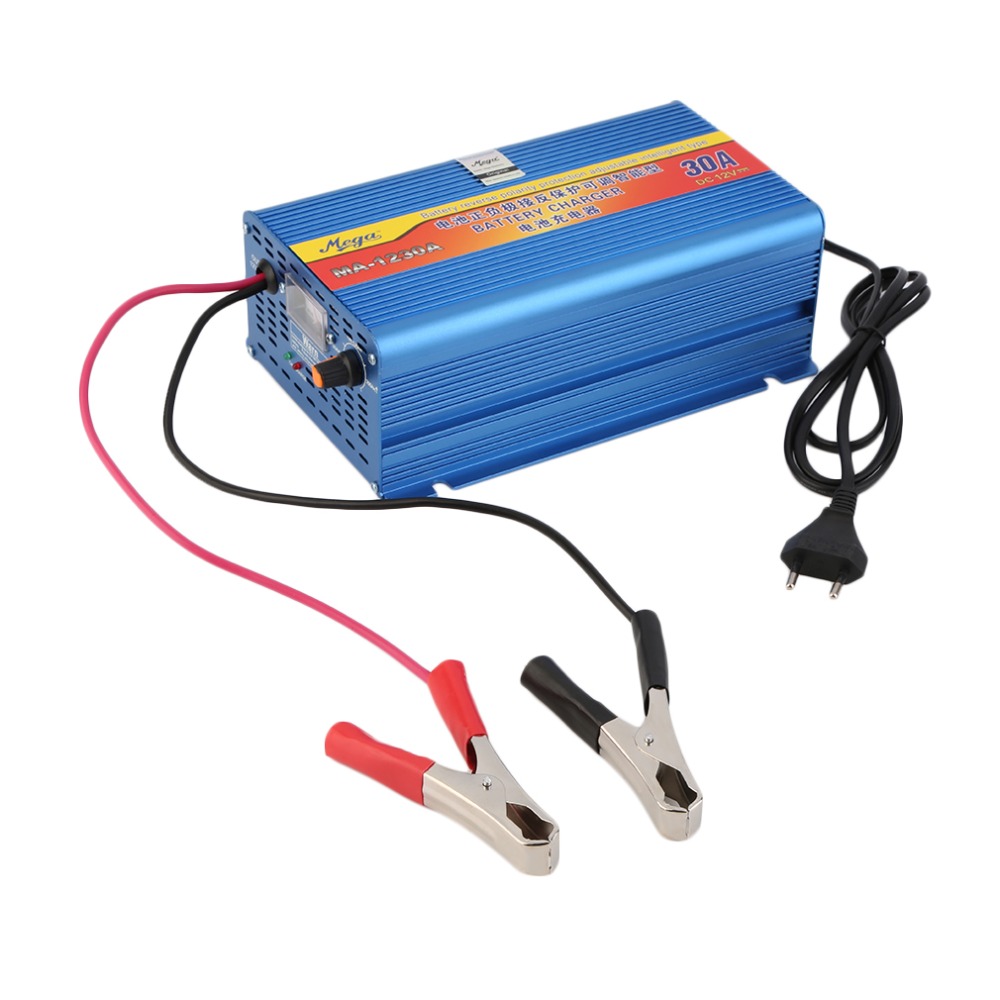 12V 30A Lead Acid Battery Chargers Car Battery Charger Motorcycle Battery Charger  EU Plug Blue Wholesale