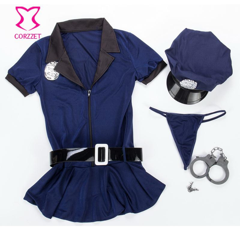 Adult Women Plus Size 3xl Sexy Police Costume Halloween Cosplay Cop