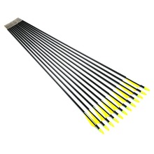 12PCS lot 31inch Archery Hunter Nocks Fletched Arrows Fiberglass Arrow Steel Point 30 80lbs For Recurve