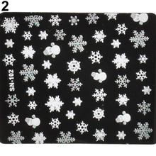 1 Sheet Snowflakes Snowman 3D Nail Art Stickers Decals Decals Manicure Decoration Beautiful Fashion Girl Fingernail