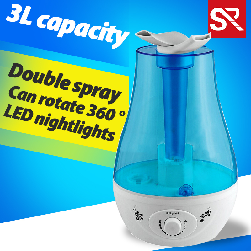3Lairhumidifierdoublenozzlemutepurificationlargecapacityhome