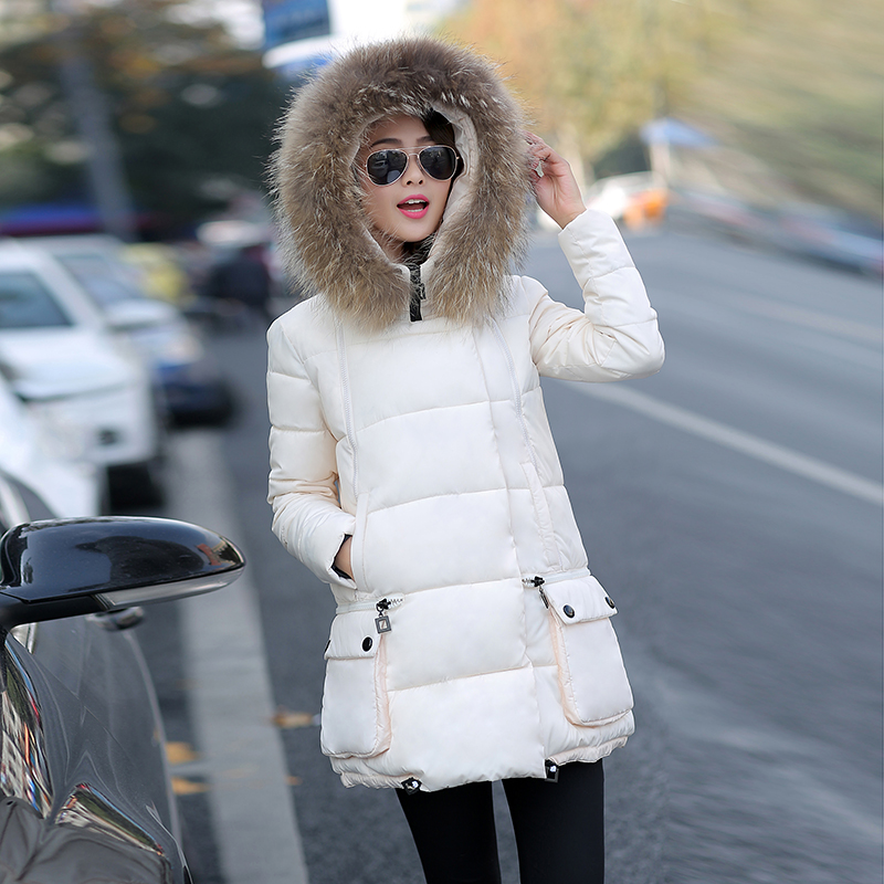 Winter Down Jackets 2014 High Quality Brand Women 90%White Duck Fur Collar Hood Bubble Coat Parkas For Women Winter Jacket Park