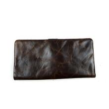 Luxury Brand High Quality 100 Top Genuine Oil Wax Cowhide Leather Men Long Bifold Wallet Purse