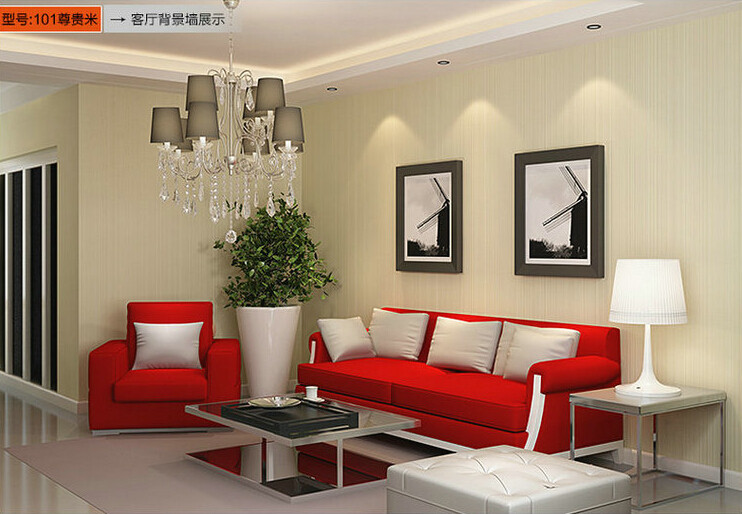 Modern Minimalist Style Wall Paper Striped Solid Color Non