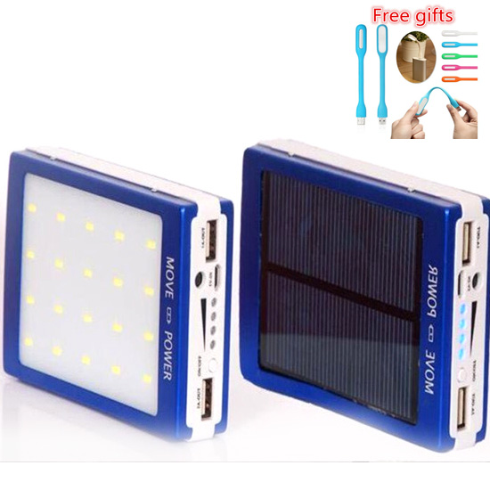 Outdoor LED lights 15000 mah Solar Charger Battery 15000mAh Solar Panel Dual Charging Ports portable power bank for CellPhone