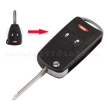 Keyless Replacement 3 Button Case Button Pad Flip Key shell Fit Chrysler Jeep Dodge Ram 1500 Caliber Nitro Ram 2500 Ram 3500