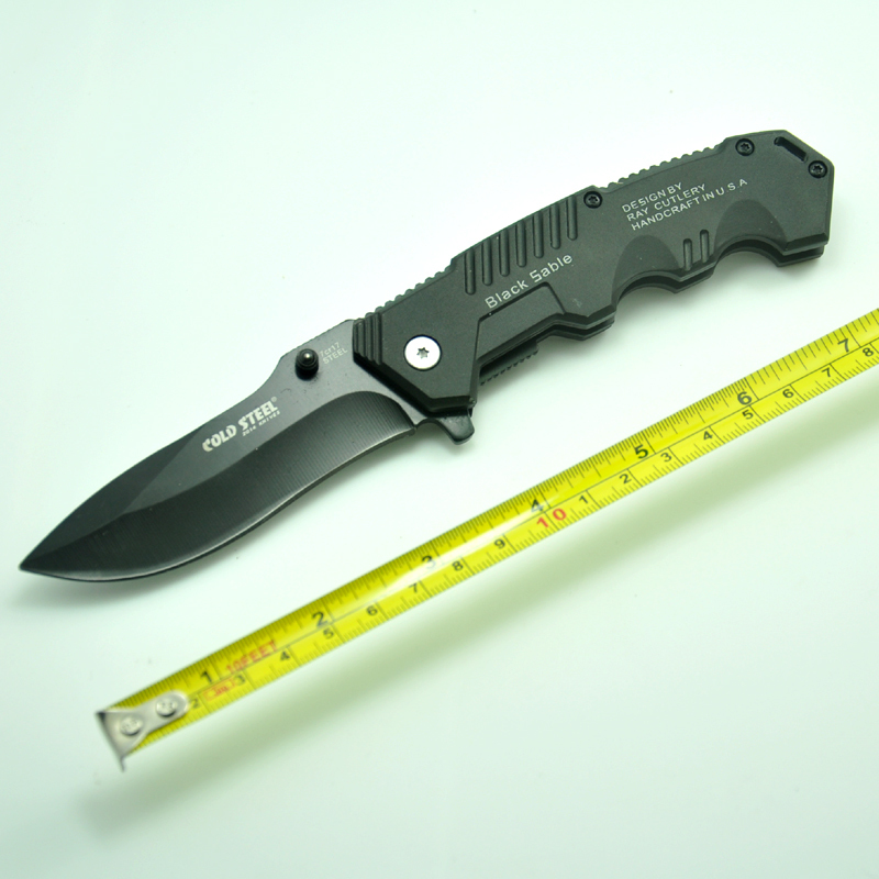 New Listing Black cold steel Folding Knife Hunting Knivescamping knives tools Wholesale Freeshipping