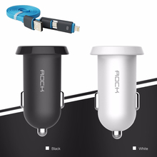 ROCK Ditor 2.4A Car-Charger For Xiaomi redmi 3 Pro Redmi note 3 Xiaomi Mi5 Mi4C Mi 5 & Other phone USB Car Charger or 2-1 Cable