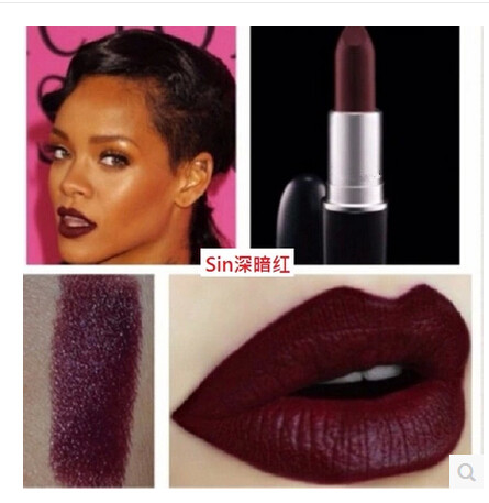 Matte dark lipstick