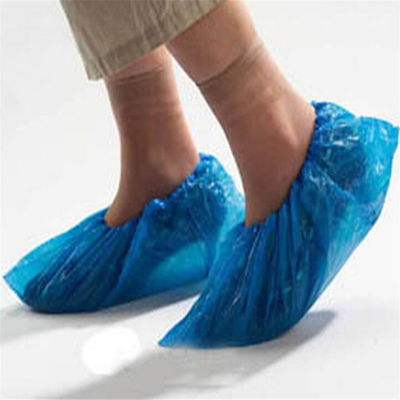 plastic bag over shoes