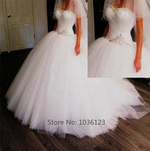 Vestidos de noiva Custom Bodas Ball Gown Wedding Dresses 2015 Robe De Mariage Floor Length Saia
