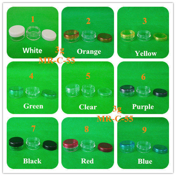 Free Shipping 10PCS 3g PS clear cosmetic sample jar for personal care cream empty cream jar