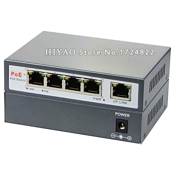 Фотография CCTV 4-Port 10/100M PoE Net Switch/Hub Power Over Ethernet PoE&Optical Transmission For IP Camera System Network Switches