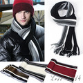 Hot New Men s Winter Classical Striped Artificial wool Scarves Men Tassels Scarf Long Knitted Pashmina