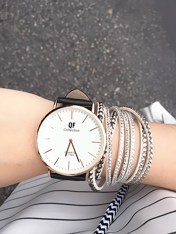 2015 Women Fashion Casual Leather Belt Dress Quartz Watch Hot In Europe And America Large Dial