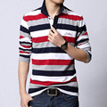 Brand Mens Long Sleeve Polo Shirt Plus Asian Size 5XL Striped Polo Men Cotton Turn down