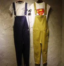 2016 oversize jumpsuits rompers women men teens solid korean nice jean fashion denim clothes pants casual work pants trousers