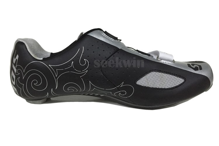 New Sidebike Carbon Road Cycling Shoes Sapatilha Ciclismo Self-locking Bike Carbon Bicycle Shoes Highway Shoes Men Athletic Shoes Black White BD005