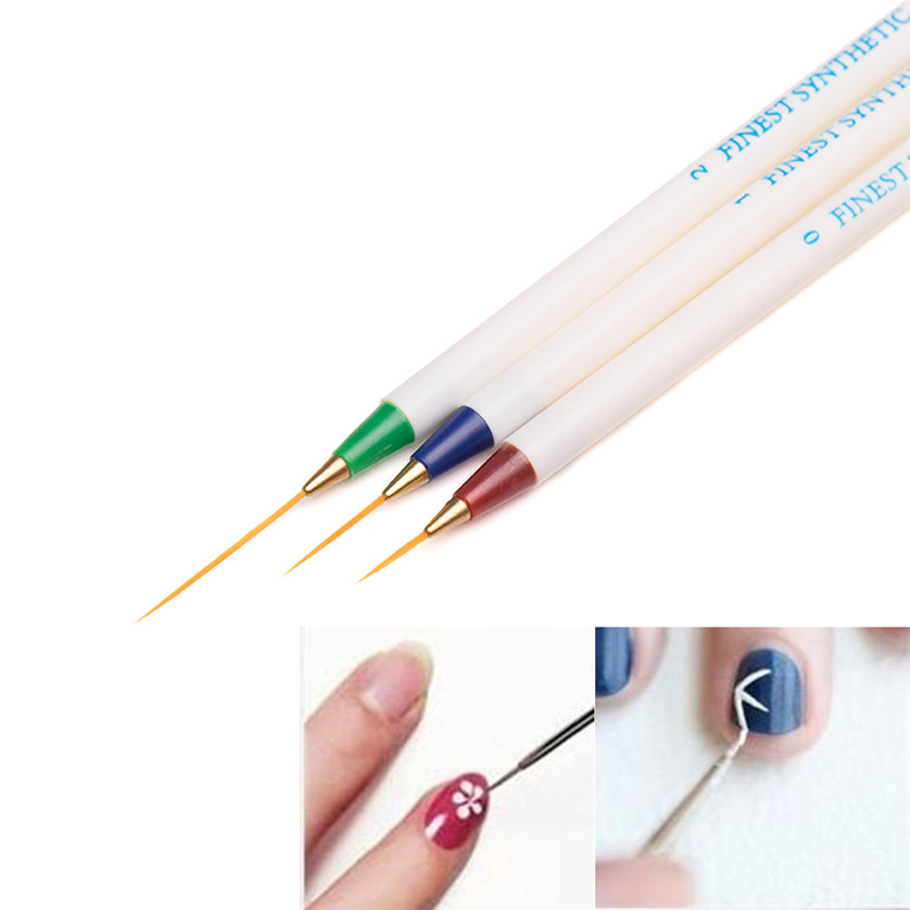 3 ШТ. Nail Art Дизайн Набор Расставить Живопись Рисунок Кисти Pen Инструменты для Женщин Красоты July25