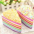 1 PCS Lot New Rare Squishy Jumbo Rainbow Shortcake Slice Super Slow Rising Original Package