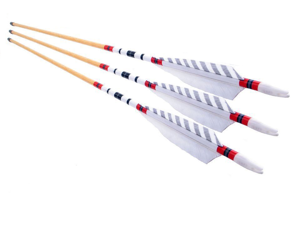 3pcs 80cm Traditional Wooden Arrows Hunting Arrow Shooting Target Arrows Real Feathers 20 70lbs Archery Arrows