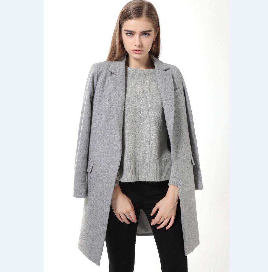 Women's trench coat 2015 fashion winter Autum long 30%wool blends over coats casacos femininos Coat