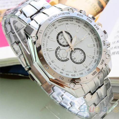 Hot Sale Luxury Fashion Men Stainless Steel Quartz Analog Hand Sport Wrist Watch Watches 0QK4