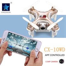 Upgrade Quadrotor with Camera 0.3MP HD Cheerson CX-10WD WiFi Connection Control Mini Drone Helicopter Remote Control Toys