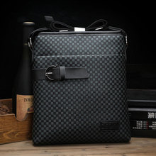 Top grade Genuine leather bag for men,tartan design single-shoulder cowhide bag,business messenger bag,cross body bag
