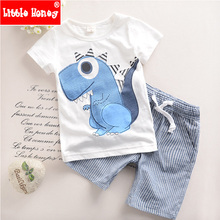 2T-6T 2016 New Toddler Boys Clothing Children Summer Boys Clothes Cartoon Kids Boy Clothing Set T-shit+Pants 100% Cotton T501