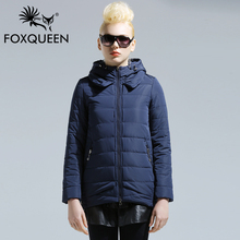 Fox queen 2016 New Arrive Ladies Long Design Coat Women Spring Cotton Padded Thin Slim Coat