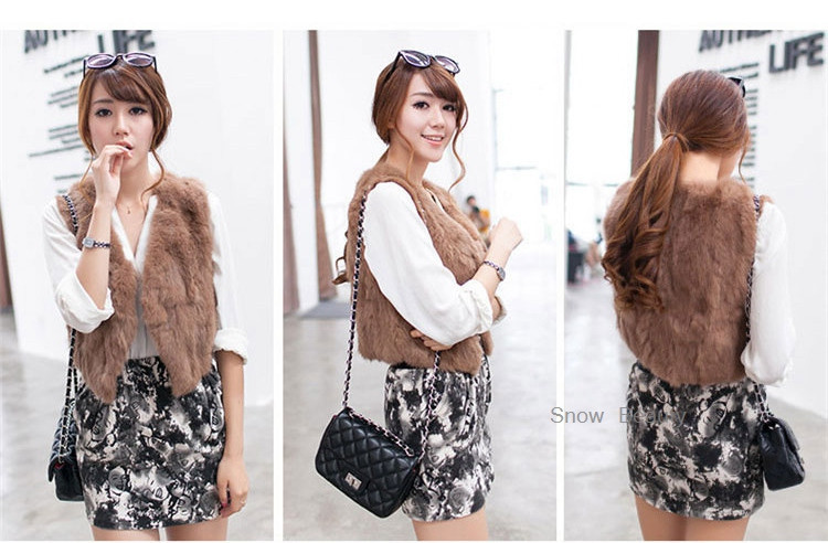 women rabbit fur vest short (16)