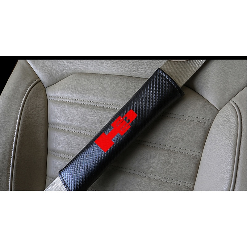 Hummer Seat belt covers pads Blue embroidery 2PCS