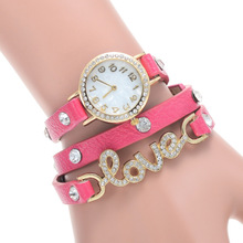 New hot punk style women’s Winding bracelet watches lowest price High quality diamond jewelry quartz watch relogio feminino