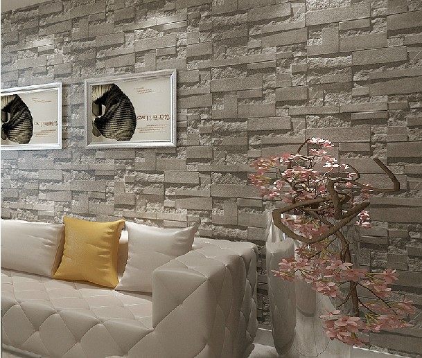 tapete wohnzimmer grau:3D Grey Brick Wall Living Room tapete wohnzimmer grau:3D Grey Brick Wall Living Room