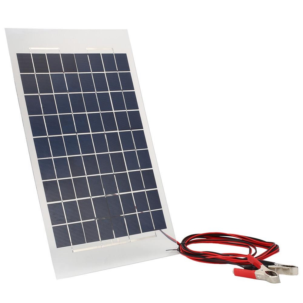 18V 10W Solar Charger Panel External Portable Battery Pack Car W/Crocodile Clips 18V 10W Solar Charger Panel External Portable Battery Pack Car W/Crocodile Clips