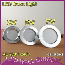 HOT SALE!! 1 piece Free Shipping 3W 280lm High Power LED Downlight,CE&ROHS,3 year warranty Warm White / Cool White AC85V~265V