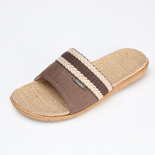 Linen Lovers Slippers Summer Female Slip-Resistant Sweat Absorbing At Home Floor Breathable Sweat Absorbing Male Slippers