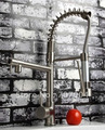 BRUSHED NICKEL WHOLESALE RATILE PACKING 360 Spray Swivel single lever Kitchen Faucet