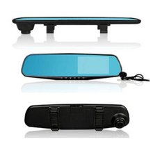 2015 Rearview mirror Car dvrs Dual lens Detector navigation rear view Video Camera recorder