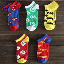 FLYING-FACTORY SALE Men & Women’s Cotton Ankle Socks America Style The Avengers Members Pattern Calcetines Men Short Batman Sock