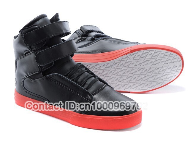 Wholesale 2015 Justin Bieber T&K Original Terry Kennedy Black Red Full Grain Leather Society High Top Skateboarding Shoes_2