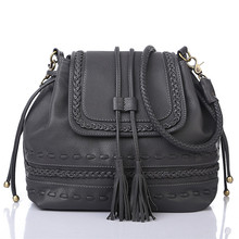 2015 causal Large capacity bucket bag the influx of new handbags fringed retro shoulder women s