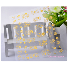 Gold Silver 3d Nail Art Stickers 2sheets Unique Charm Flowers Nail Foils Decals DIY Manicure Nail