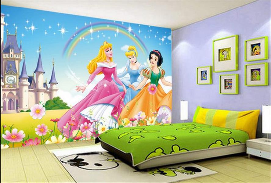 custom 3d photo wallpaper kids room 3d mural cartoon disney princess HD painting sofa TV background wall non-woven mural sticker