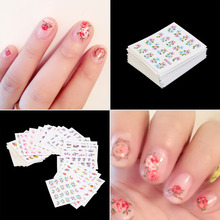 50pcs New Nail Wraps Flower Nail Art Stickers Polish Watermark Nail Stickers