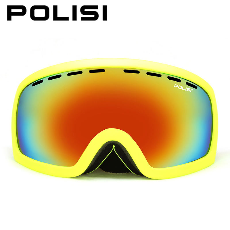 POLISI Winter Ski Protective Eyewear Polarized Skiing Snowboard Skate Glasses Double Layer Anti-Fog Lens Snowmobile Snow Goggles